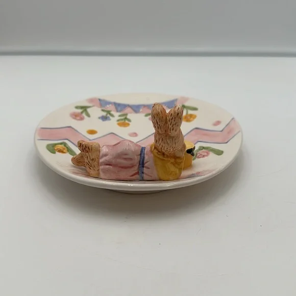 Vintage Fitz And Floyd Girl Bunny Platter - Picture 3 of 16